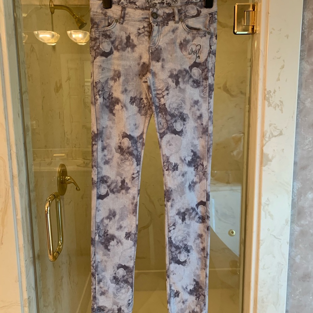🌸 DESIGUAL Floral Skinny Jeans | Size 28 | Grey | NWOT 🌸